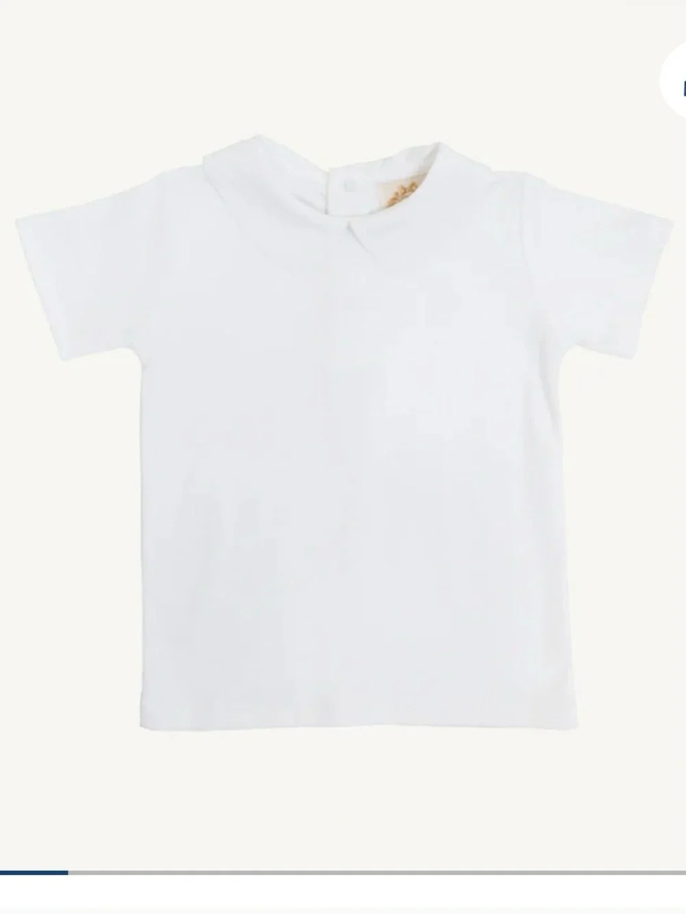 The Beaufort Bonnet Company Peter Pan Collar Shirt in White, size 2T